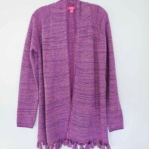 Lilly Pulitzer Tova Purple Berry Metallic Cardigan MEDIUM